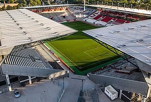 Luftaufnahme des Stadions in Essen 