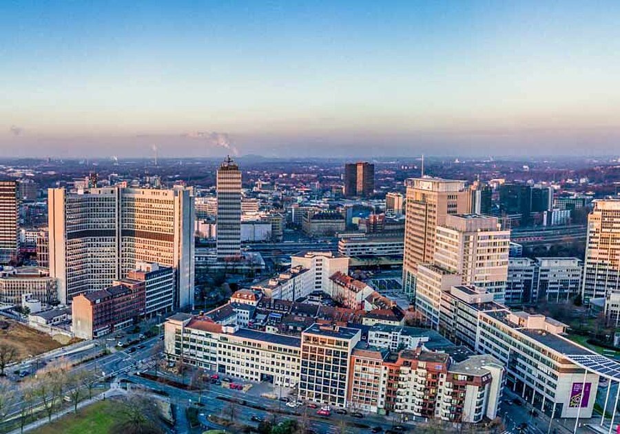 Luftaufnahme der Stadt Essen